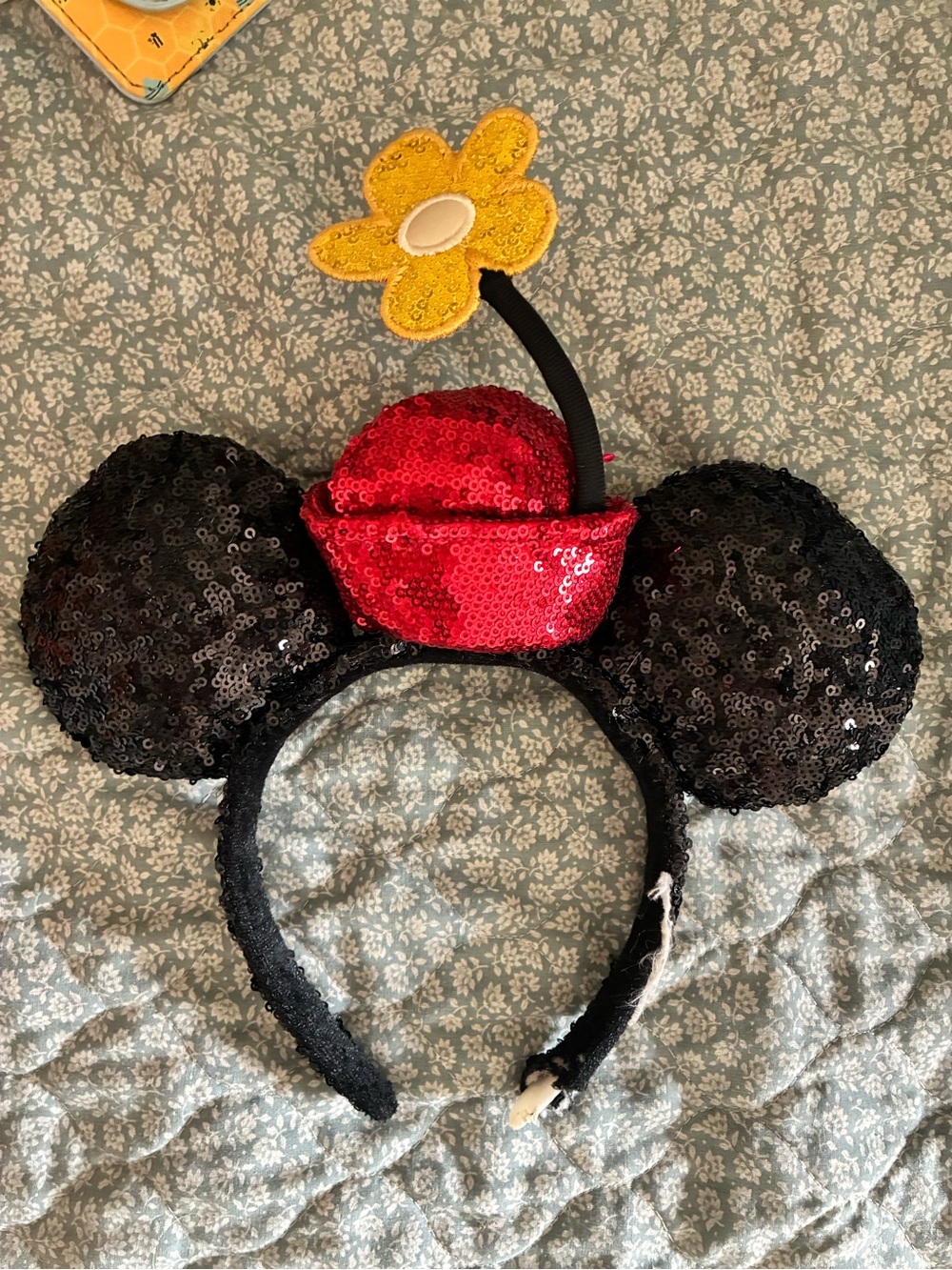 Disney Sequin Minnie Mouse Ears Headband with Flower Accent - Kids Costume